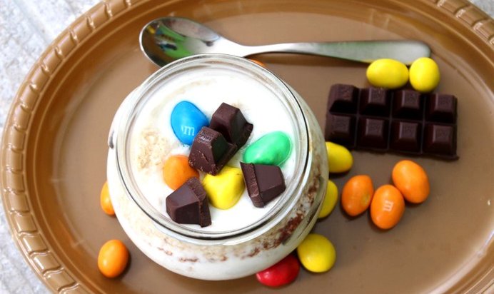 Шоколадная ленивая овсянка