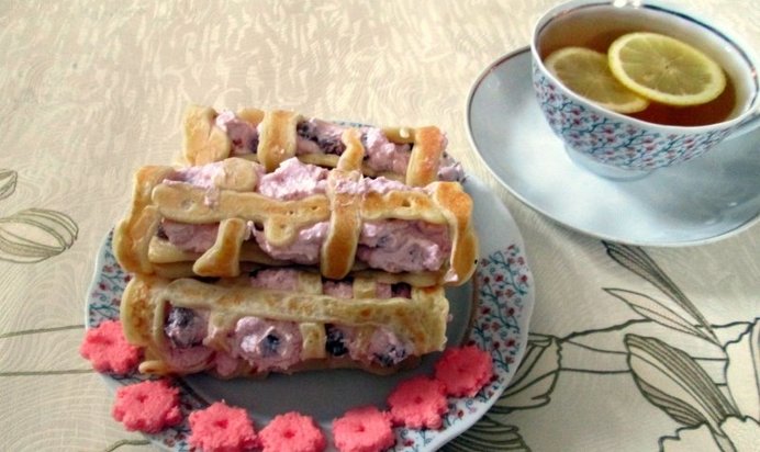 Блинчики Макраме с творожной начинкой