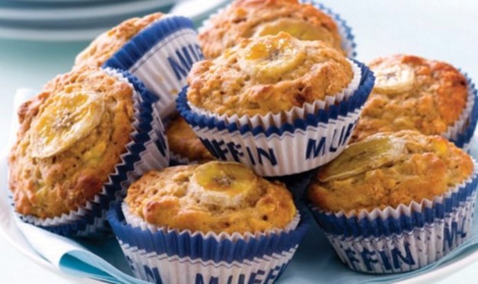 Маффины с бананами и овсяными хлопьями