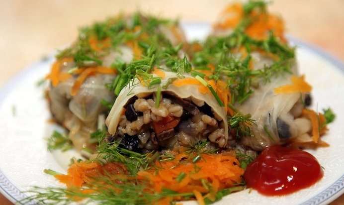 Голубцы вегетарианские с грибами