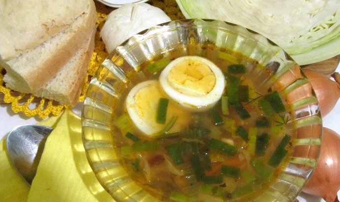 Борщ постный с зеленью