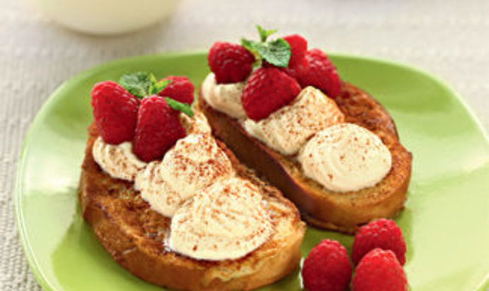 Гренки с яблочными сливками