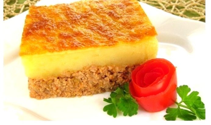 Запеканка с фаршем и картофелем