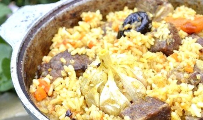 Плов на костре со свининой