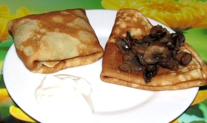 Блины с грибами