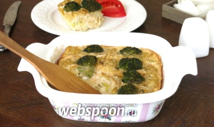 Овощная шарлотка с рыбой