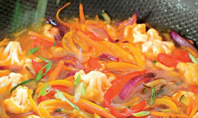 Овощи в кисло-сладком имбирном соусе