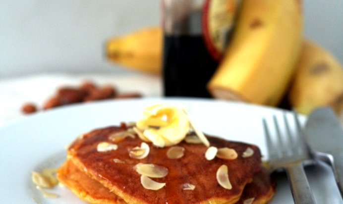 Блинчики с тыквой и бананом