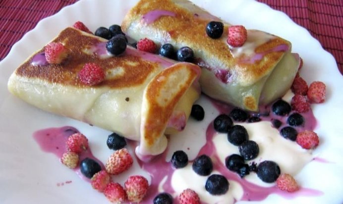 Блины с творогом