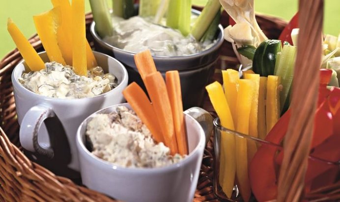 Овощи с дипами
