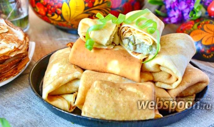 Блинчики с вёшенками и опятами