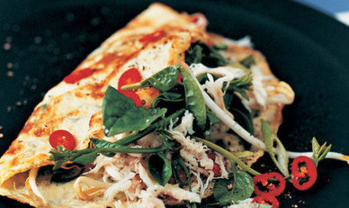 Омлет с крабами и чили