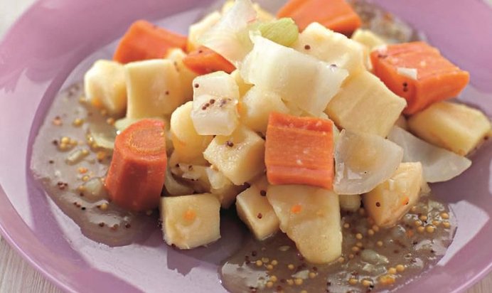 Овощи в медово-горчичном соусе