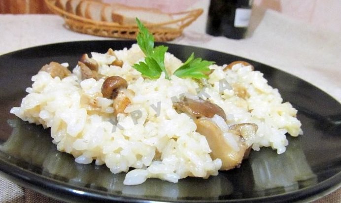Ризотто с белыми грибами со сливками