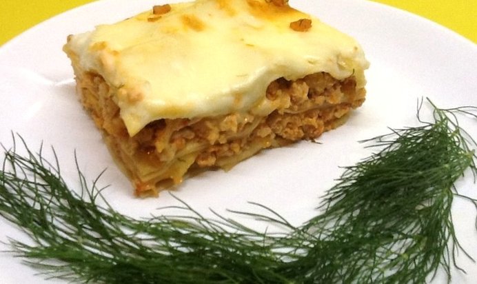 Лазанья с куриным фаршем