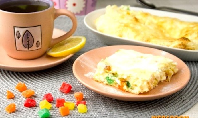 Творожная запеканка с цукатами