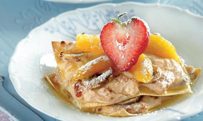 Сладкая фруктовая лазанья