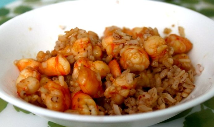 Быстрое ризотто с креветками