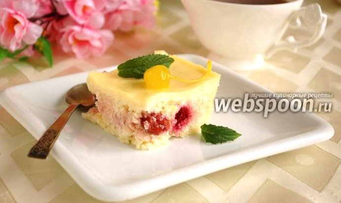 Творожная запеканка с ванильно-сметанной заливкой