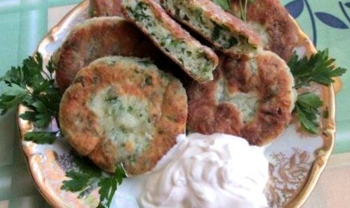 Соленые сырники с зеленью
