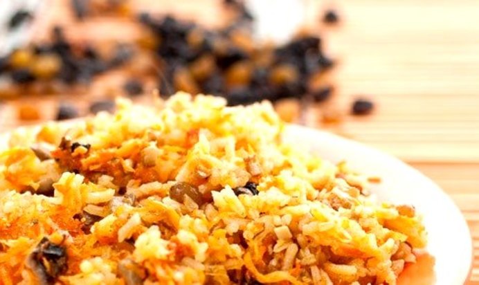 Плов с шампиньонами