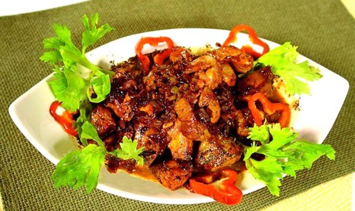 Свиное филе в кисло-сладком соусе