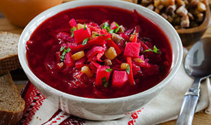 Борщ с салом в мультиварке