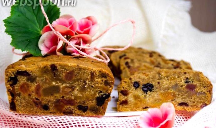 Кекс к Рождеству с цукатами и сухофруктами