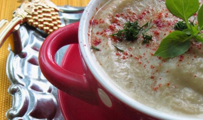 Крем-суп баклажановый на грибном бульоне