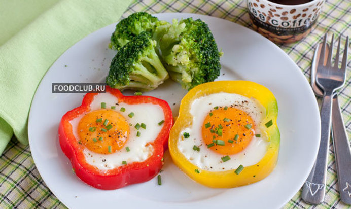 Яичница глазунья в перце