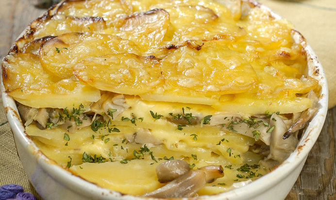 Овощная запеканка с вешенками