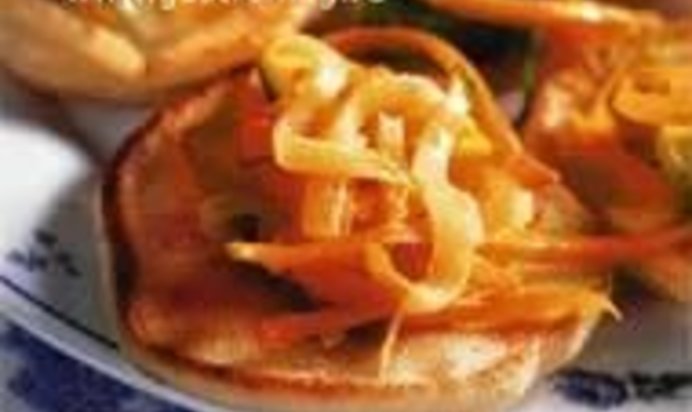 Блины с лентами из овощей