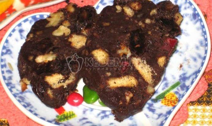 Торт шоколадная колбаска