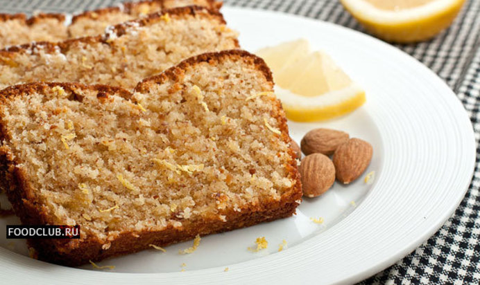 Лимонный кекс с миндалем
