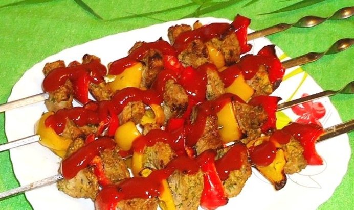 Шашлык в тонком нутовом кляре