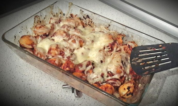 Пельменная запеканка