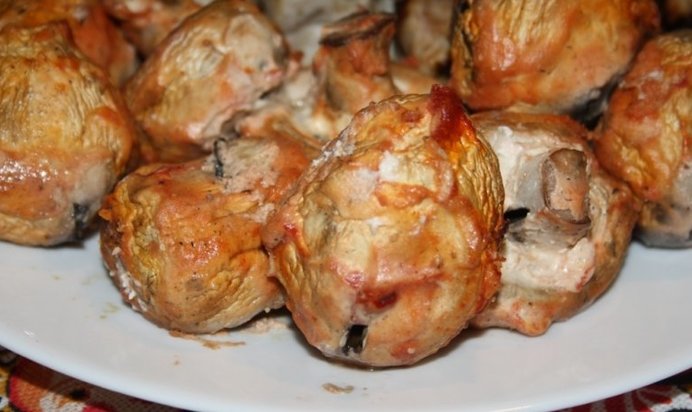 Грибной шашлык в сметане