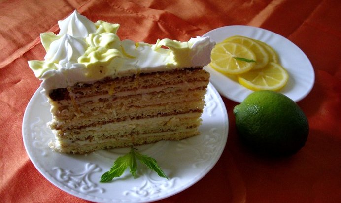Лимонный торт с масляным кремом