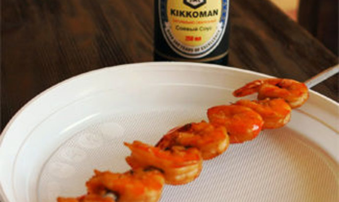 Шашлык из креветок