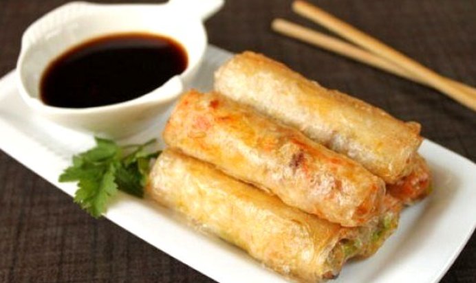 Спринг-роллы с креветками и свининой