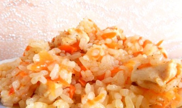 Плов с помидорами и курицей