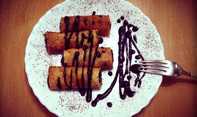 Блины с маком и домашним шоколадом