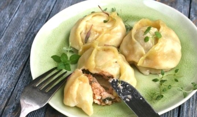 Манты с рыбой