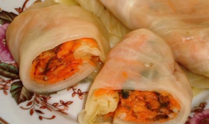 Голубцы закусочные с морковкой