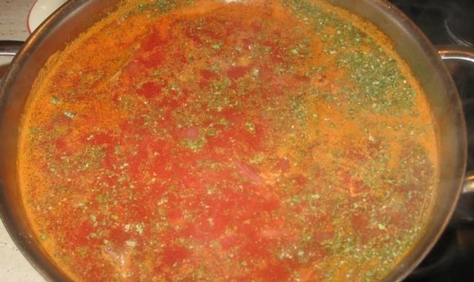 Постный борщ с фасолью