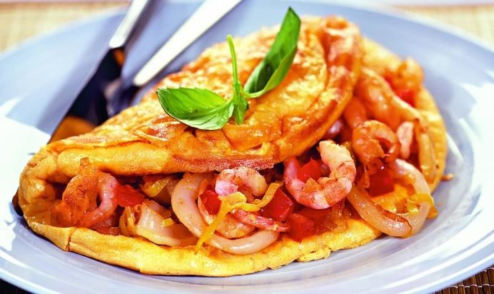 Омлет с морепродуктами