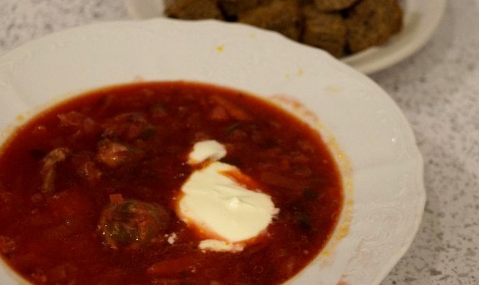 Борщ красный из баранины