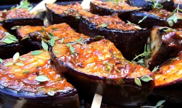 Шашлык из баклажанов