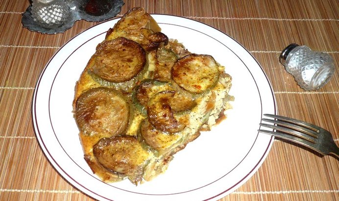 Запеканка из кабачков и болгарского перца