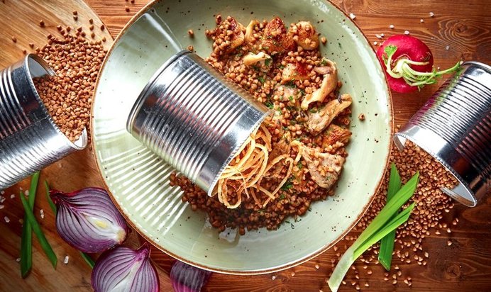 Гречневая каша с вешенками и белыми грибами от ресторана «Тарантино»